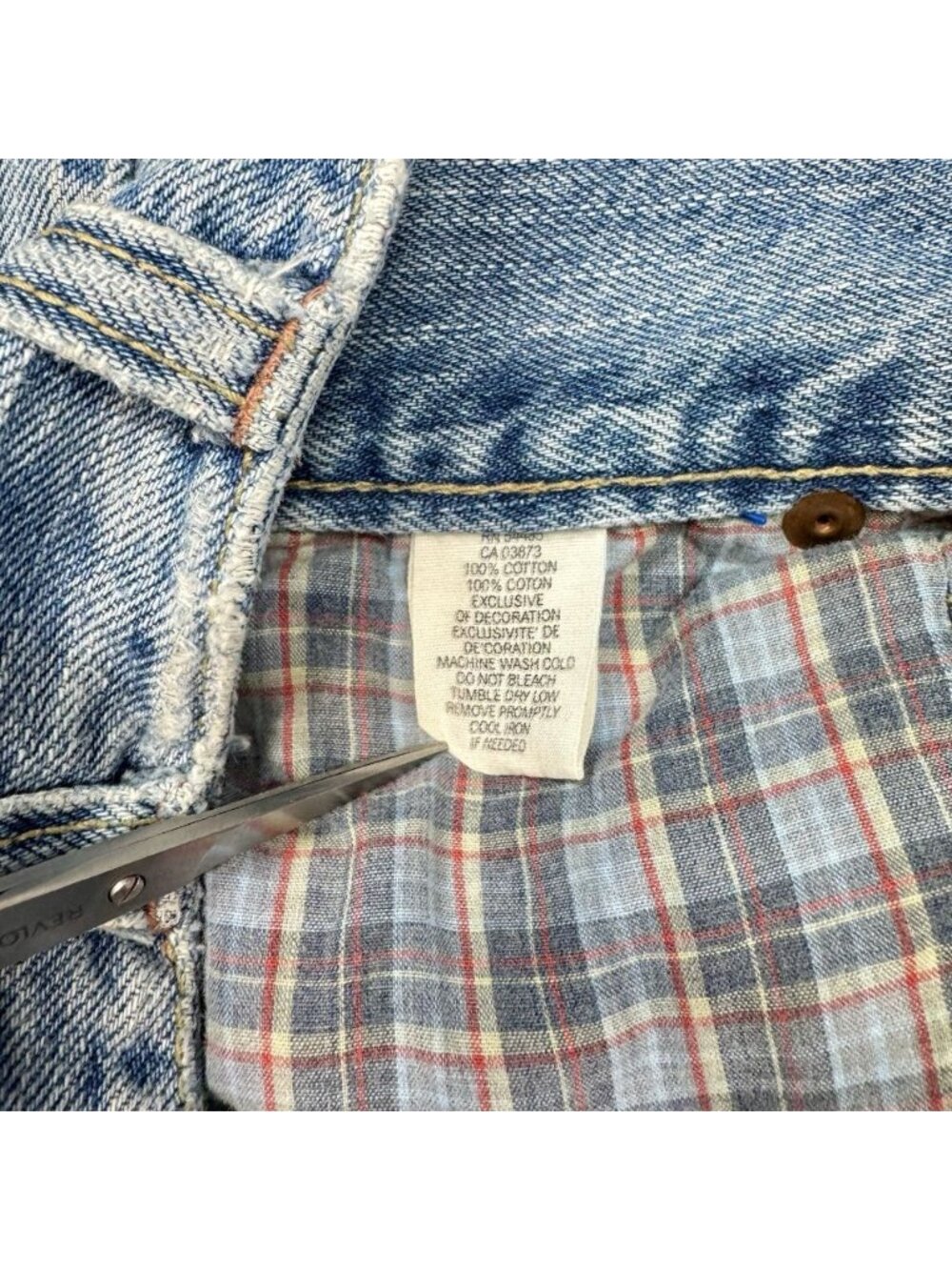 Vtg Y2K American Eagle Micro Mini Skirt Sz 8 Denim Jean Distressed Flap Pockets - Picture 4 of 7